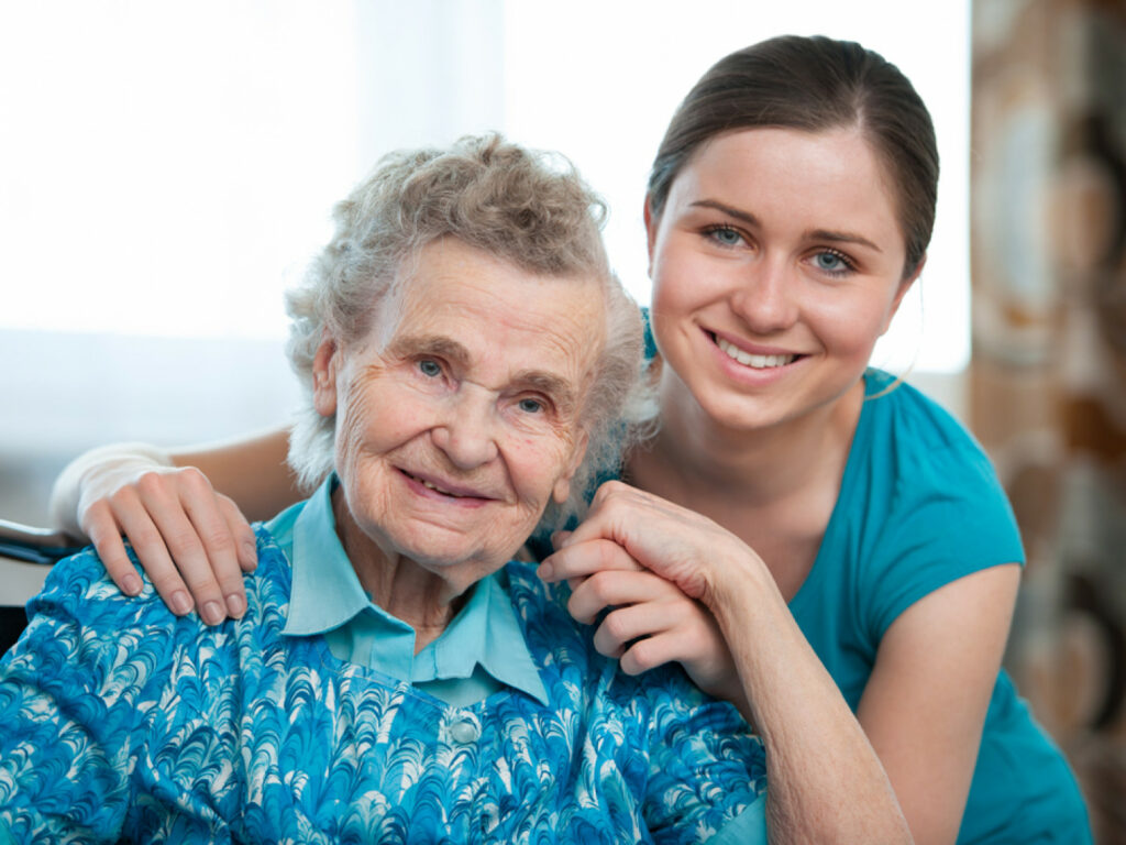 Elderly woman with female caretaker and guardian, Robert Wiest adult guardianship and conservatorships in Northern Colorado